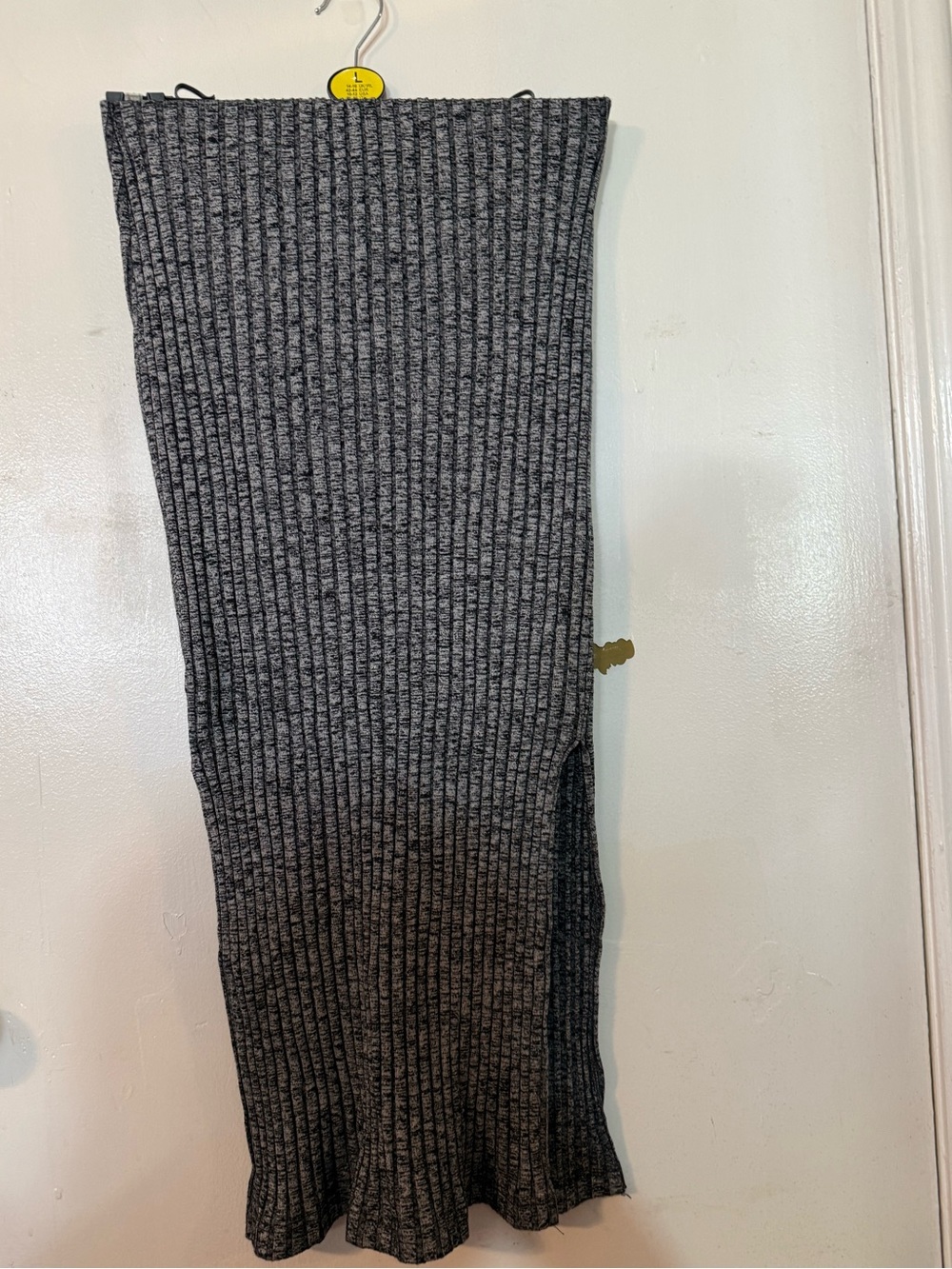 Topshop Gray Ribbed Knit Maxi Skirt